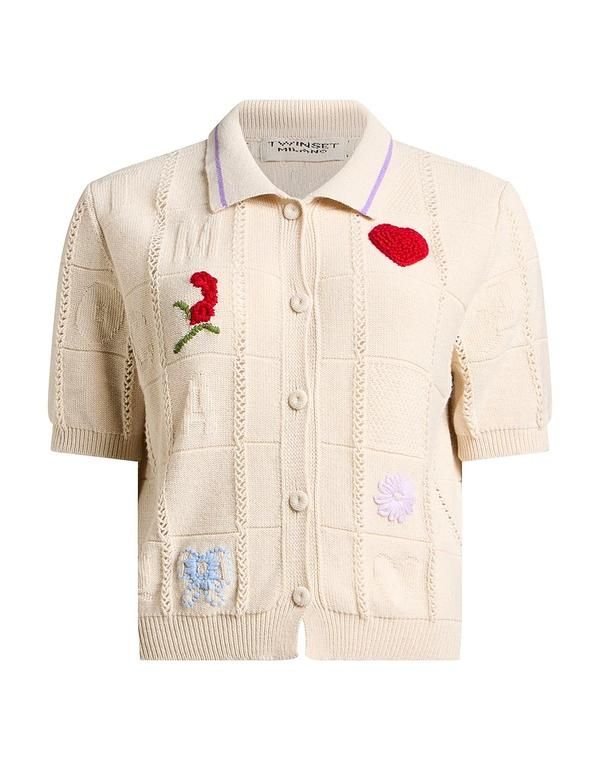 ツインセット レディース アウター カーディガン TWINSET Off White オフホワイト