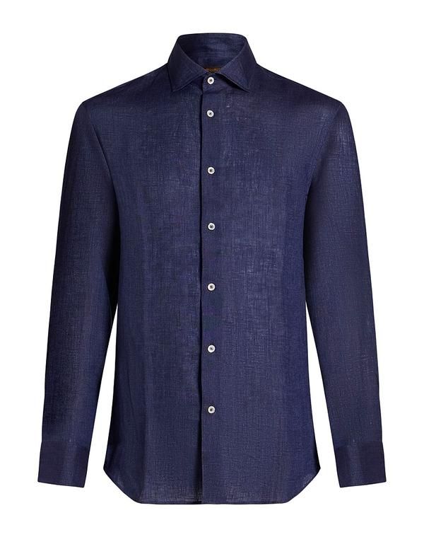 ムーレー メンズ トップス シャツ MOORER Navy ネイビー