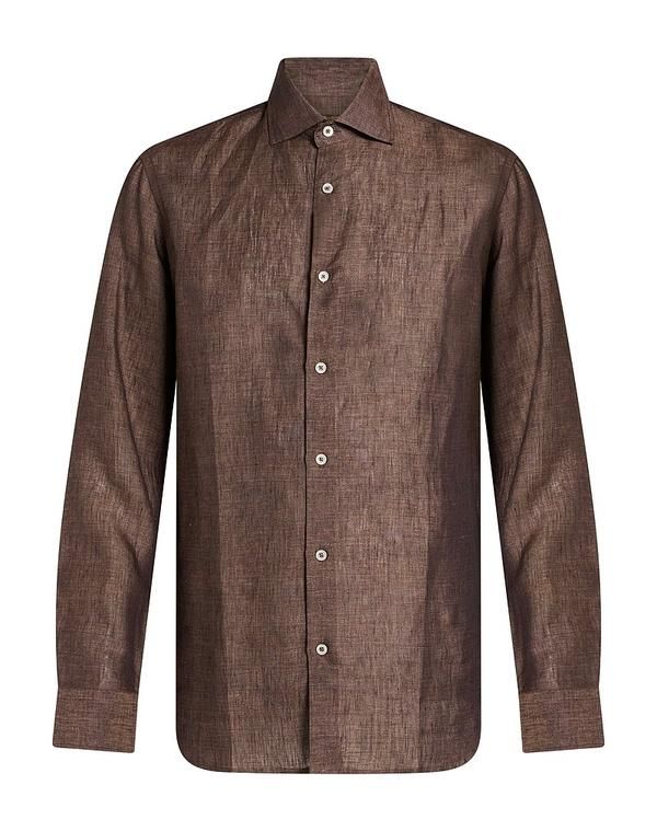 ムーレー メンズ トップス シャツ MOORER Brown ブラウン