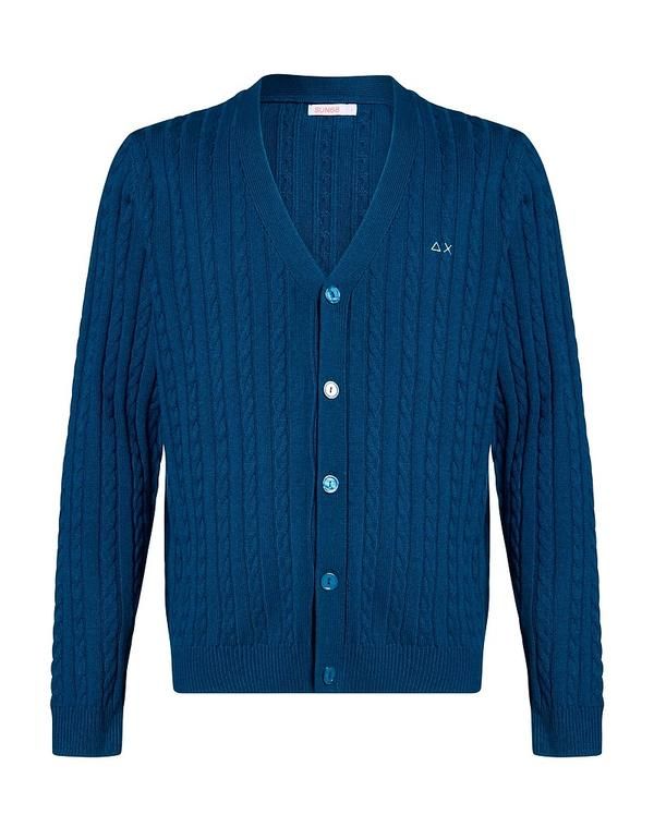 サンシックスティーエイト メンズ アウター カーディガン SUN 68 Deep Teal ティール