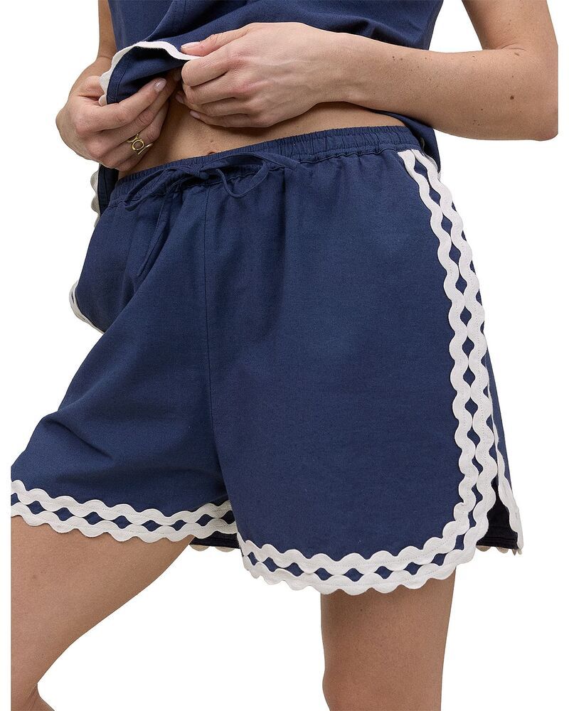 ノーバディーズ チャイルド レディース ボトムス ハーフパンツ・ショーツ ショートパンツ Nobodys Child Rick Rack Racer Shorts Blue ブルー