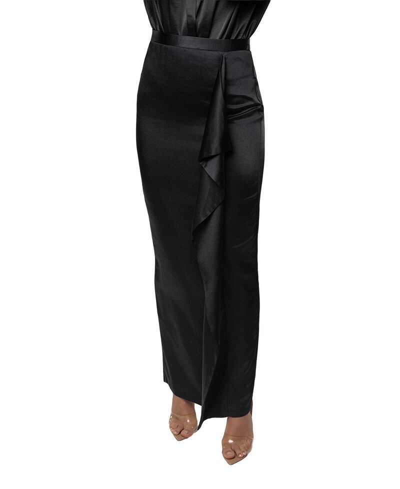 ジェイラックスレーベル レディース ボトムスカート サテン JLUXLABEL Midnight Mirage Satin Skirt Black ブラック