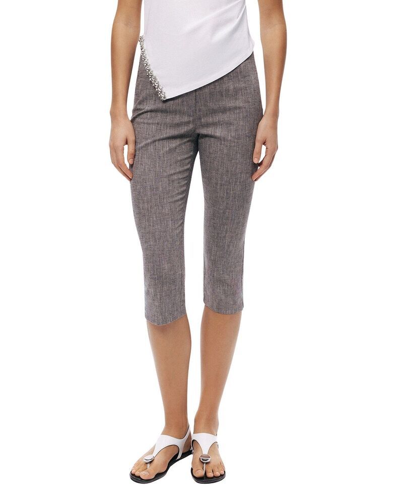 ノクチューン レディース ボトムス カジュアルパンツ キャップ リネン NOCTURNE Tailo red Linen Blend Capri Pants Grey グレー