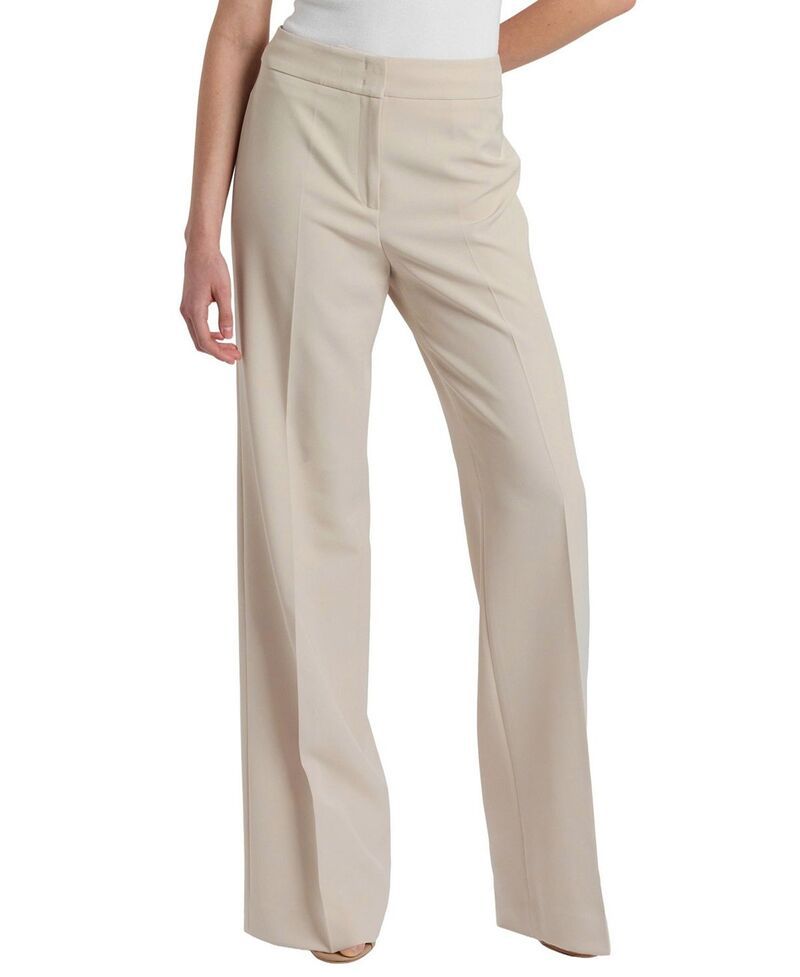 サントレッリ レディース ボトムス カジュアルパンツ ワイドレッグ クレープ Santorelli Camila Wide Leg Pant in Soft Stretch Crepe Beige ベ