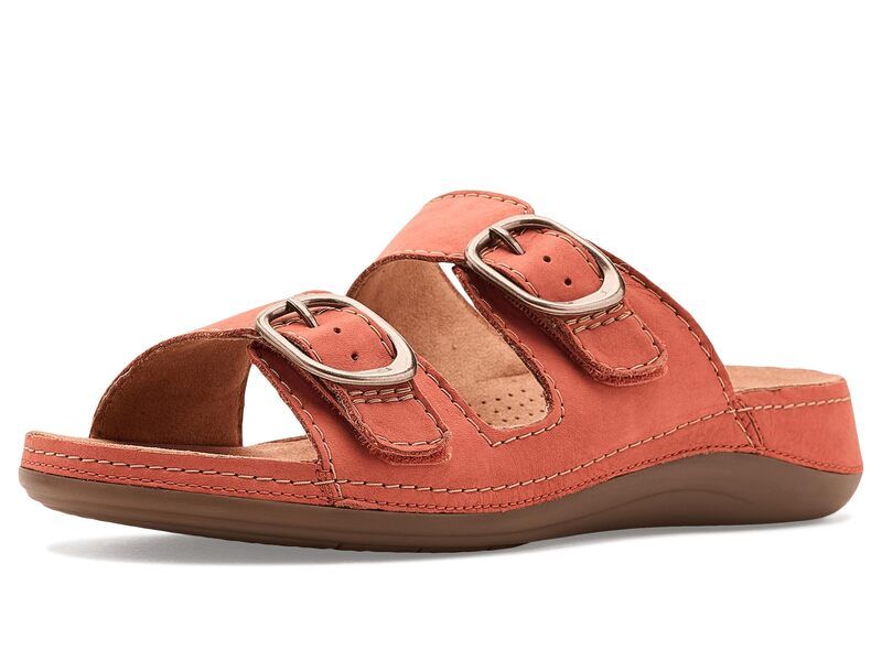 クラークス レディース シューズ サンダル Clarks Cecily Step Burnt Orange Nubuck オレンジ