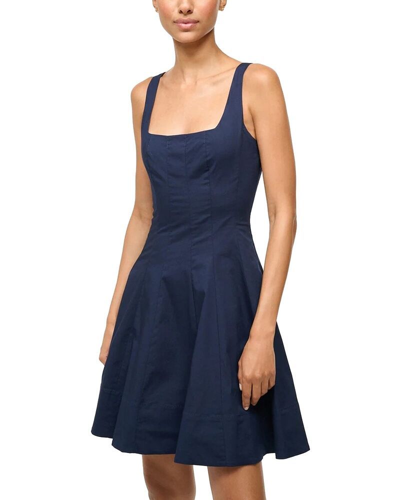 スタウド レディース トップス ワンピース ミニ STAUD Wells Mini Dress Navy ネイビー 39,520円