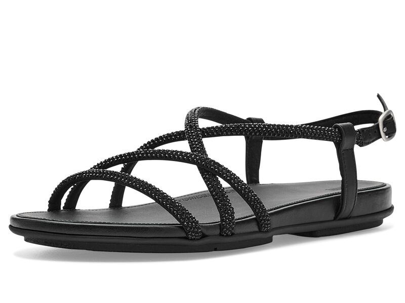 フィットフロップ レディース シューズ サンダル FitFlop Gracie Crystal Strappy BackStrap Sandals All Black ブラック