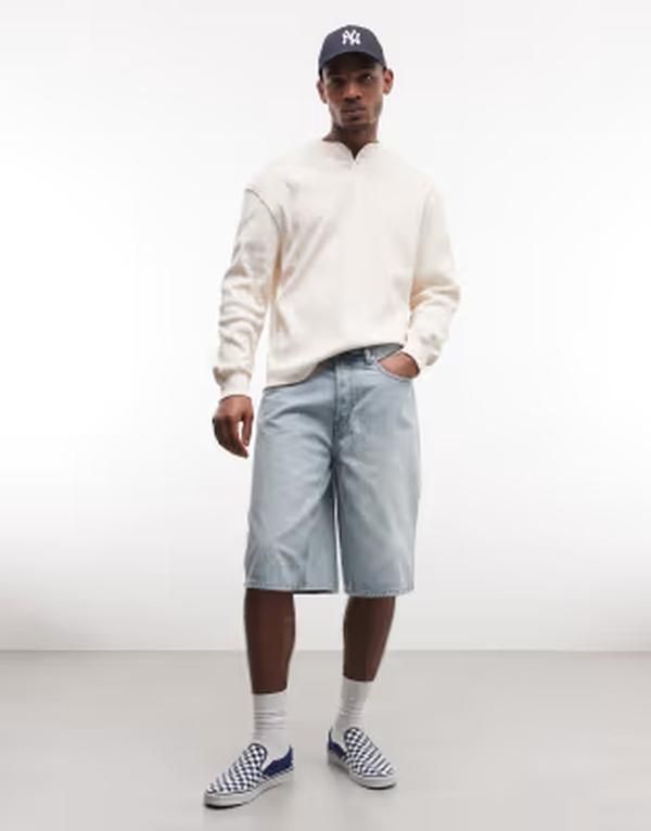 ウィークデイ メンズ ボトムス ハーフパンツ・ショーツ デニム Weekday denim jorts in light Dream blue ブルー