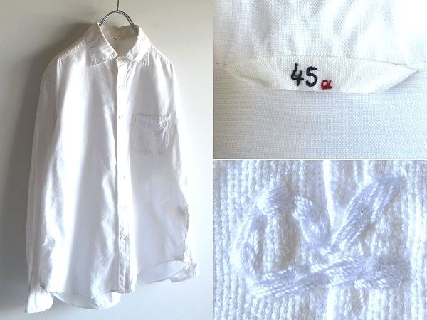 45R 45rpm R刺繍 コットン オックスフォードシャツ 4 白 ホワイト 日本