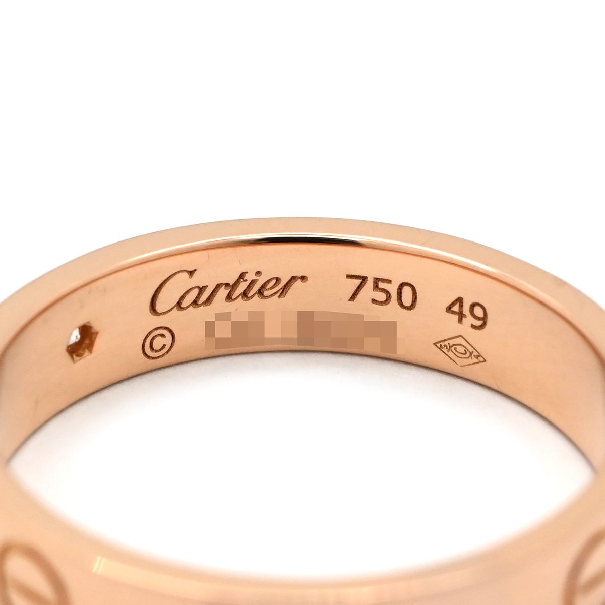 カルティエ Cartier リング 指輪 LOVE ミニラブリング 1Pダイヤ ピンク 