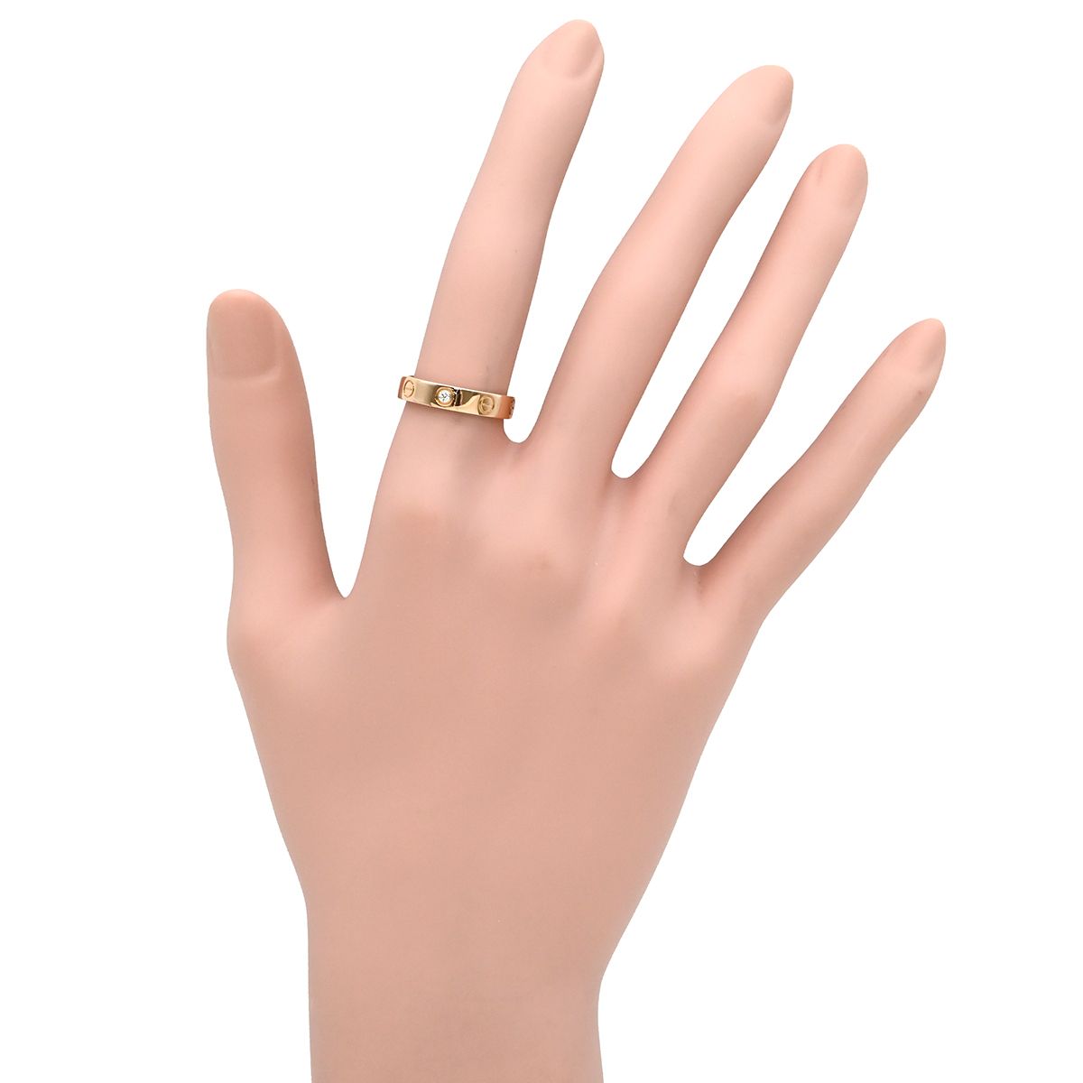カルティエ Cartier リング 指輪 LOVE ミニラブリング 1Pダイヤ ピンク