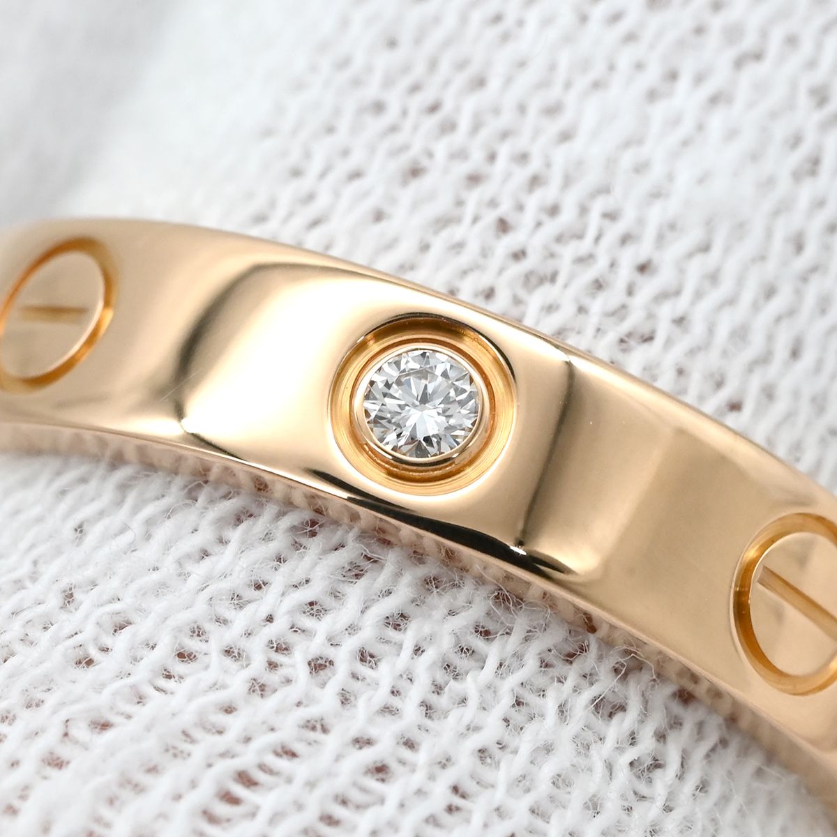 カルティエ Cartier リング 指輪 LOVE ミニラブリング 1Pダイヤ ピンク