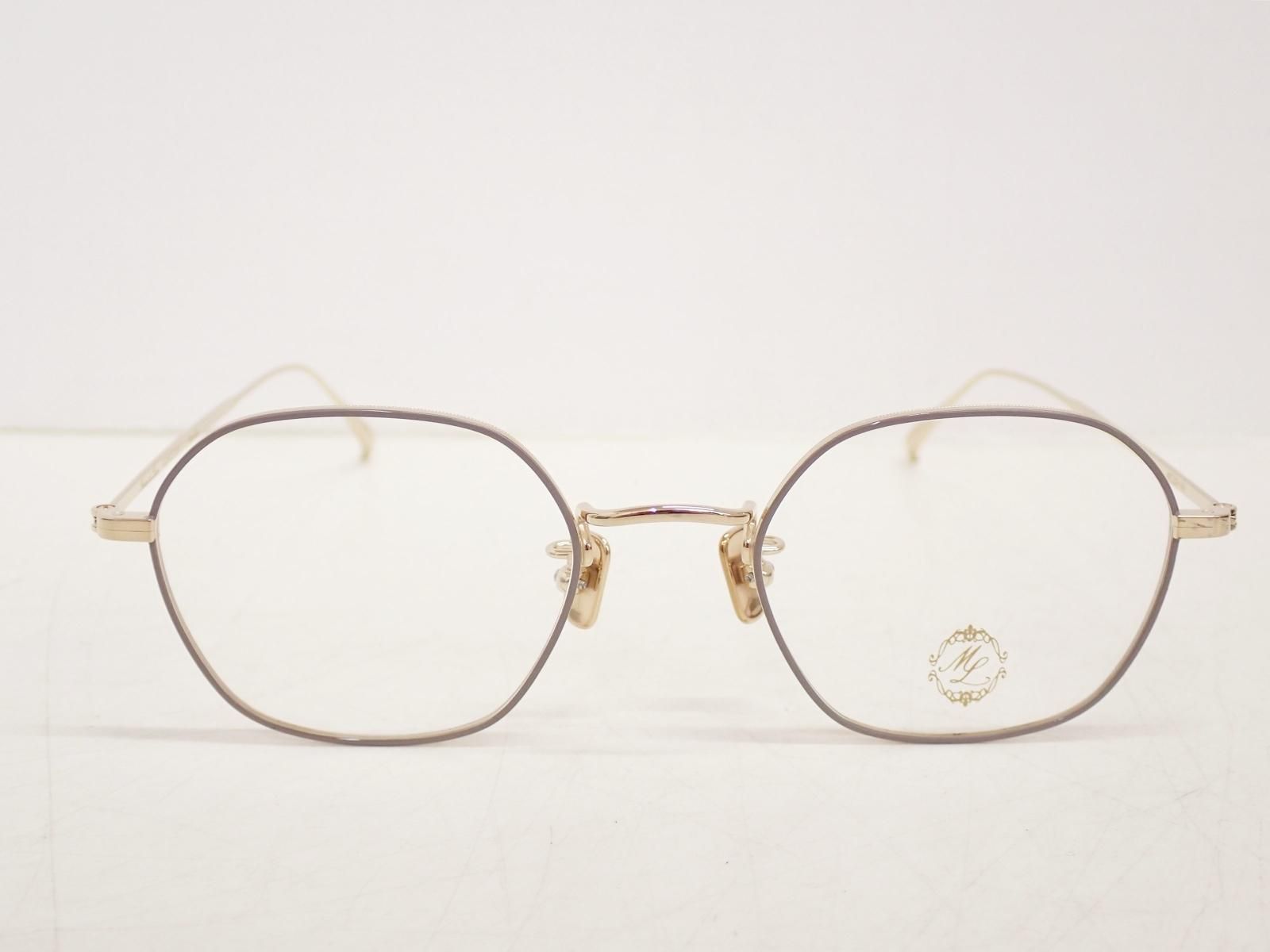 ★9028☆Maison de Luxe LUNETTES メゾンド リュクス ルネッツ ML-103 チタン メガネフレーム 多角形 度なし　極美品 7,810円