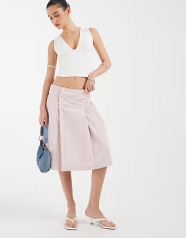 モーテル レディース ボトムスカート Motel Babete pleat skirt in sakura PINK ピンク 20,335円