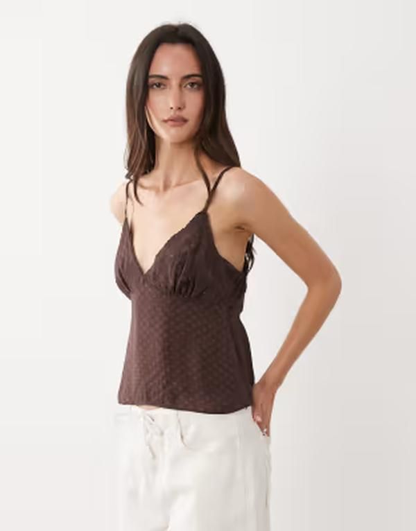 コットンオン レディース トップス シャツ Cotton day dream strappy cami BROWN ブラウン