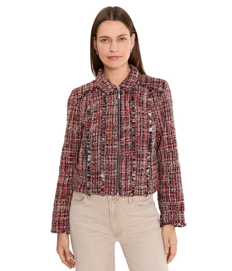 リヴァプール ロサンゼルス レディース アウター コート フリンジャケット Liverpoolos Angeles Zip Jacket w Fringe Red Multi レッド