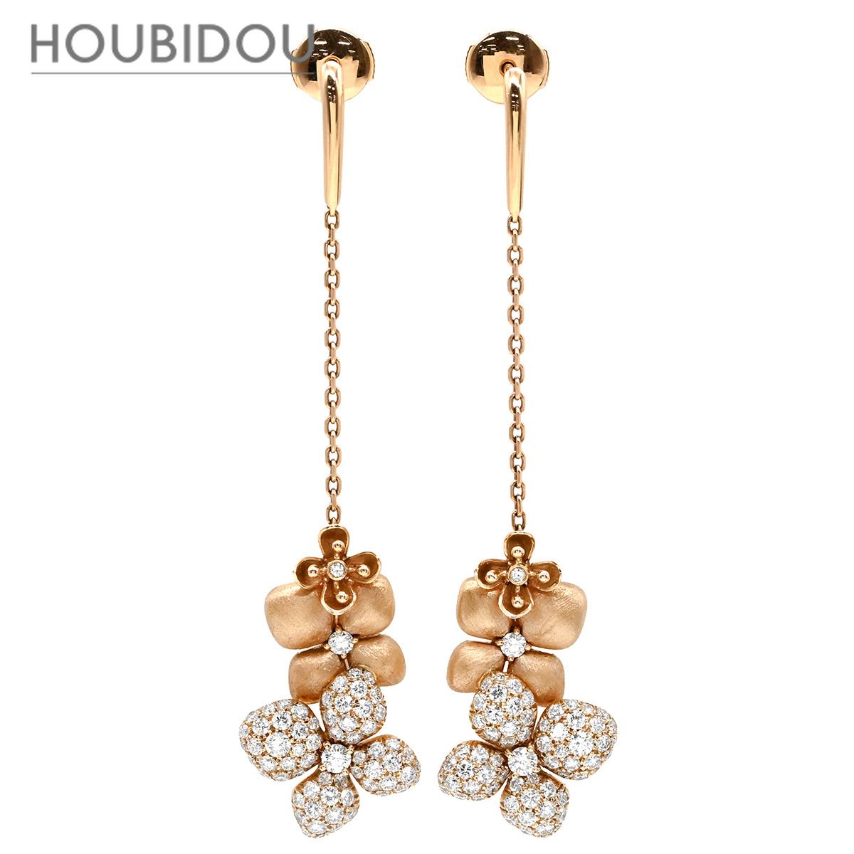 ショーメ CHAUMET ピアス オルタンシア アストル ドール ドロップ ピンクゴールド Au750 18K アジサイ 紫陽花モチーフ 083139-000【中古】 449,595円