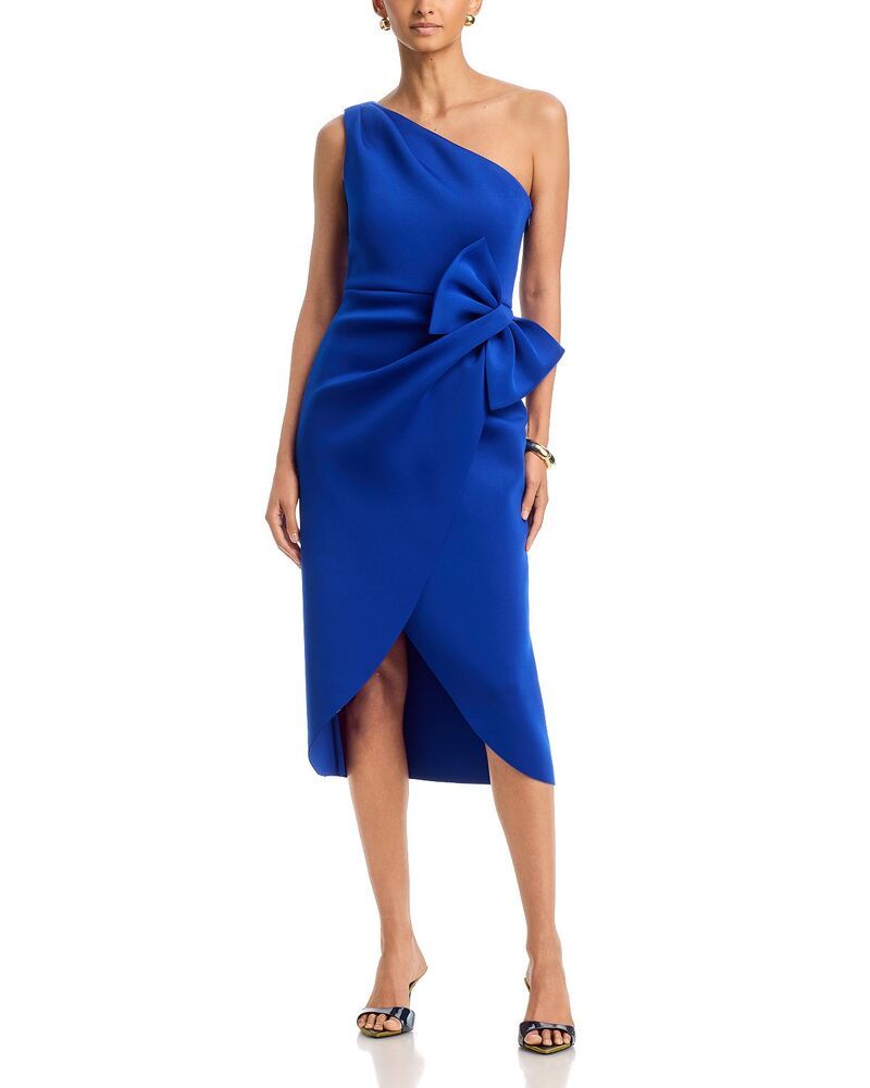 エリザジェイ レディース トップス ワンピース ミディ Eliza J One Shoulder Side Bow Midi Dress Cobalt コバルト