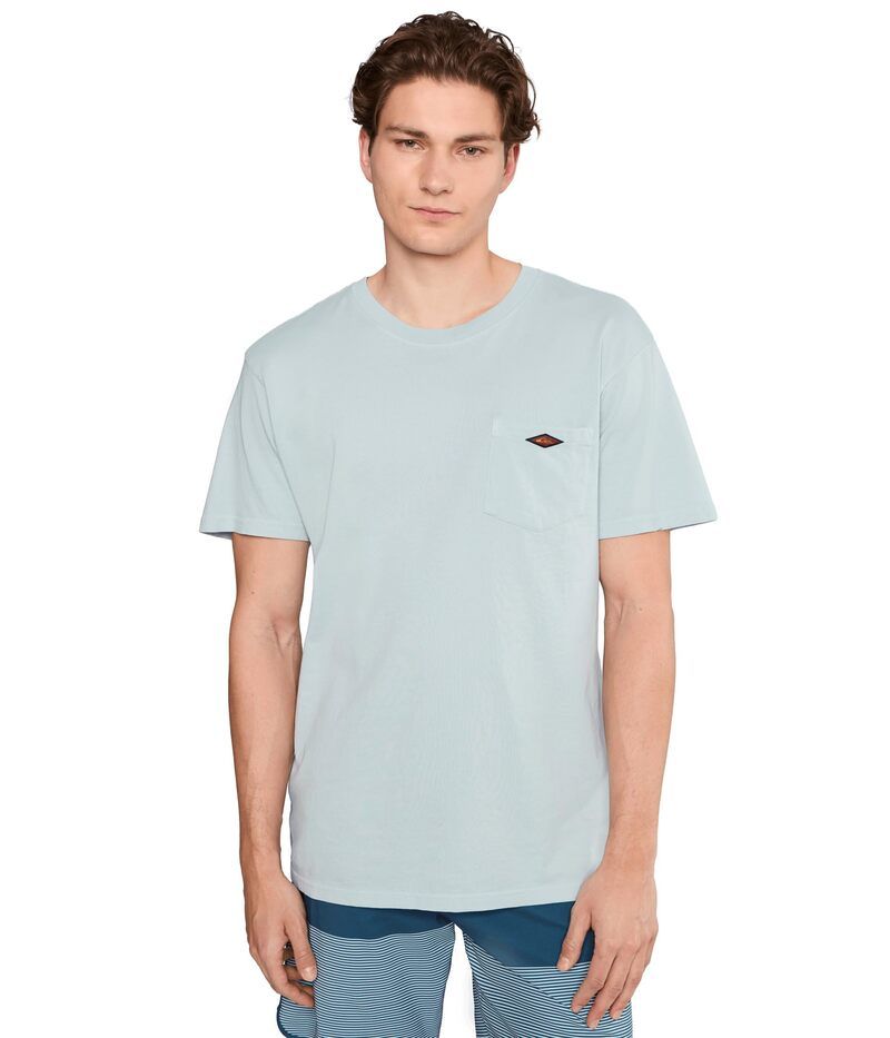 クイックシルバー メンズ トップス シャツ Quik silver Saltwater Pocket Screen Tee Blue Haze ブルー