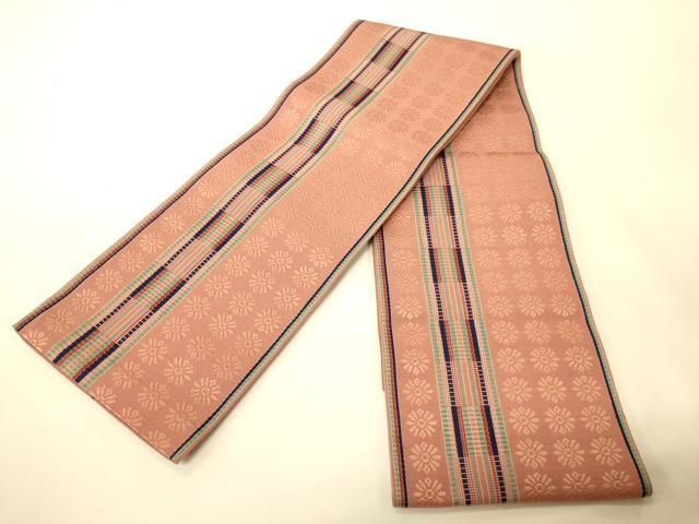 平和屋着物●本場筑前博多織　半幅帯　花間道　正絹　逸品　CABI5160ak