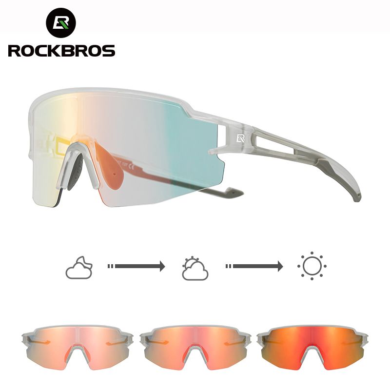 Rockbros 偏光サイクリングサングラス UV400保護 フォトクロミック