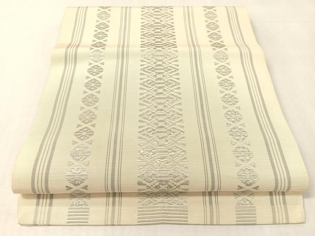 平和屋着物●本場筑前博多織　八寸名古屋帯　献上　一重帯　正絹　逸品　CABK4497vp