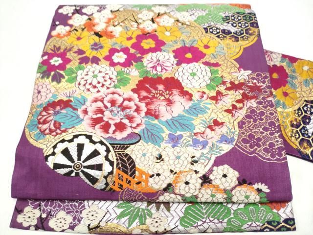 平和屋着物●アンティーク　大正ロマン　九寸名古屋帯　松竹梅　金銀糸　正絹　逸品　CABK5682hy 27,300円