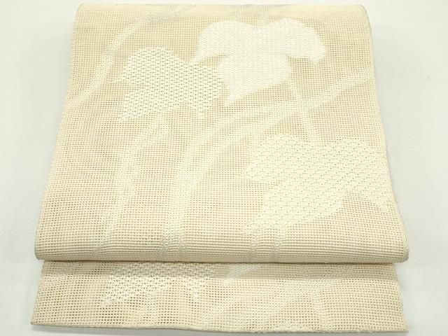 平和屋着物＊夏物　八寸名古屋帯　蔦の葉文　正絹　逸品　CABJ9093rv