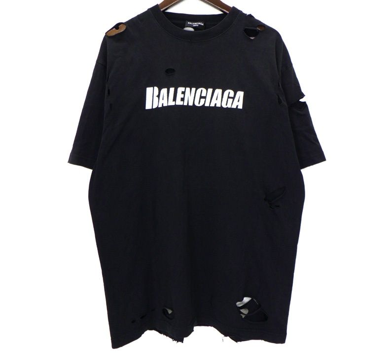 バレンシアガ BALENCIAGA 22SS 【 Destroyed Logo Print T-Shirt