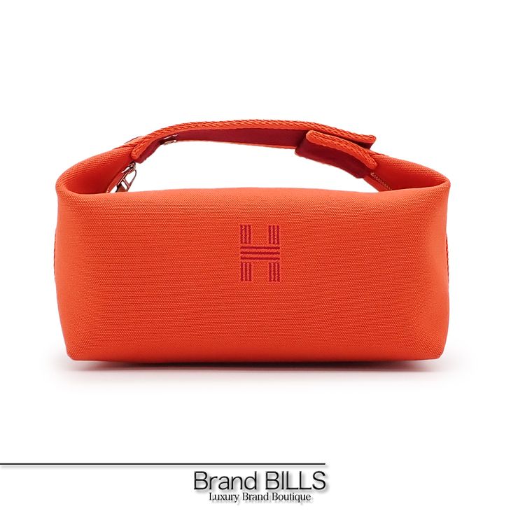 未使用品 HERMES エルメス ブリッド・ア・ブラックPM ポーチ ハンドバッグ H104222M コットンキャンバス トワルシェブロン オランジュ・フー レディース 64,900円