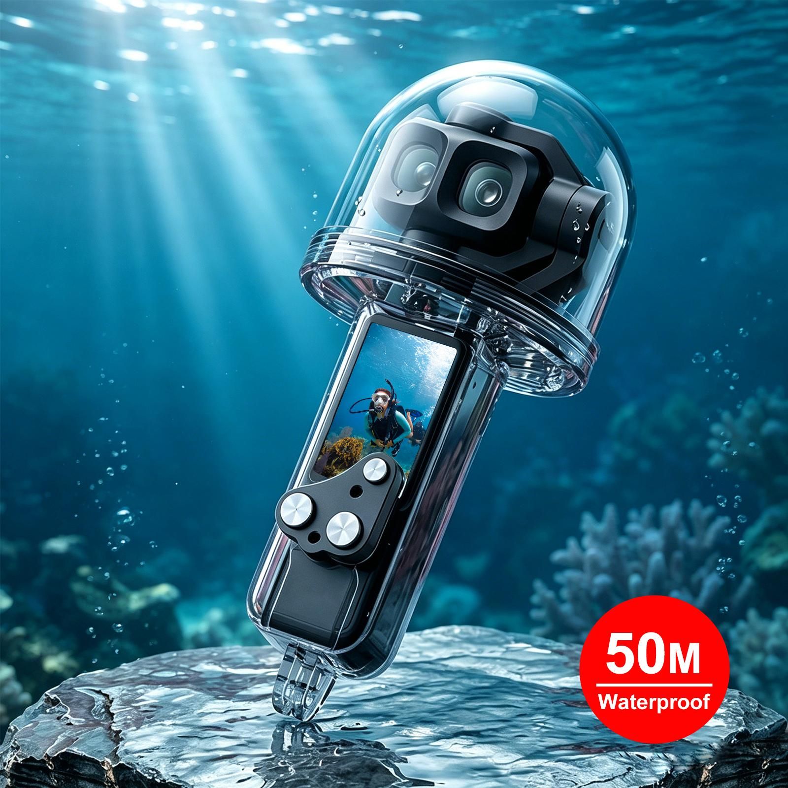 DJI Osmo Pocket 4P 用 PULUZ 50m防水ハウジング ダイビングカバー