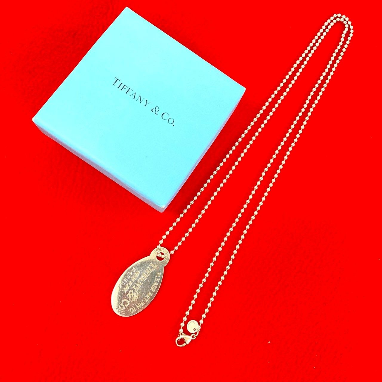 極 美品 TIFFANY&Co. ティファニー ヴィンテージ リターントゥ オーバルタグ ネックレス シルバー925 アクセサリー シルバー 98582