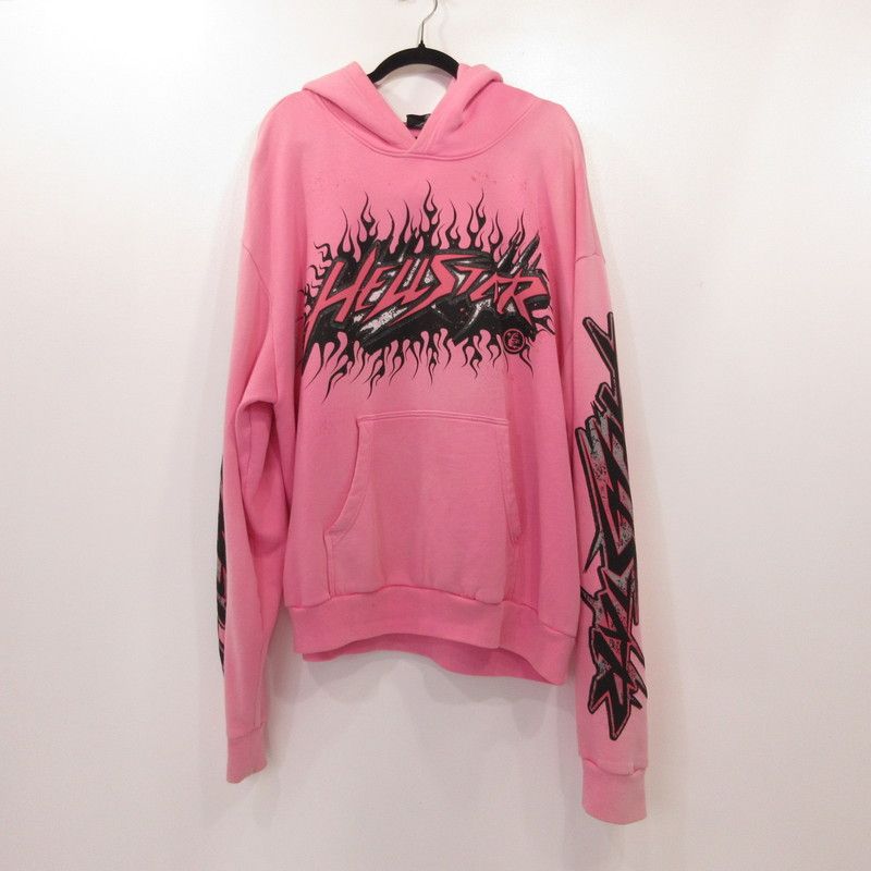 【姫路東店】 中古 hellstar ヘルスター パーカー ピンク サイズ：L 【103】