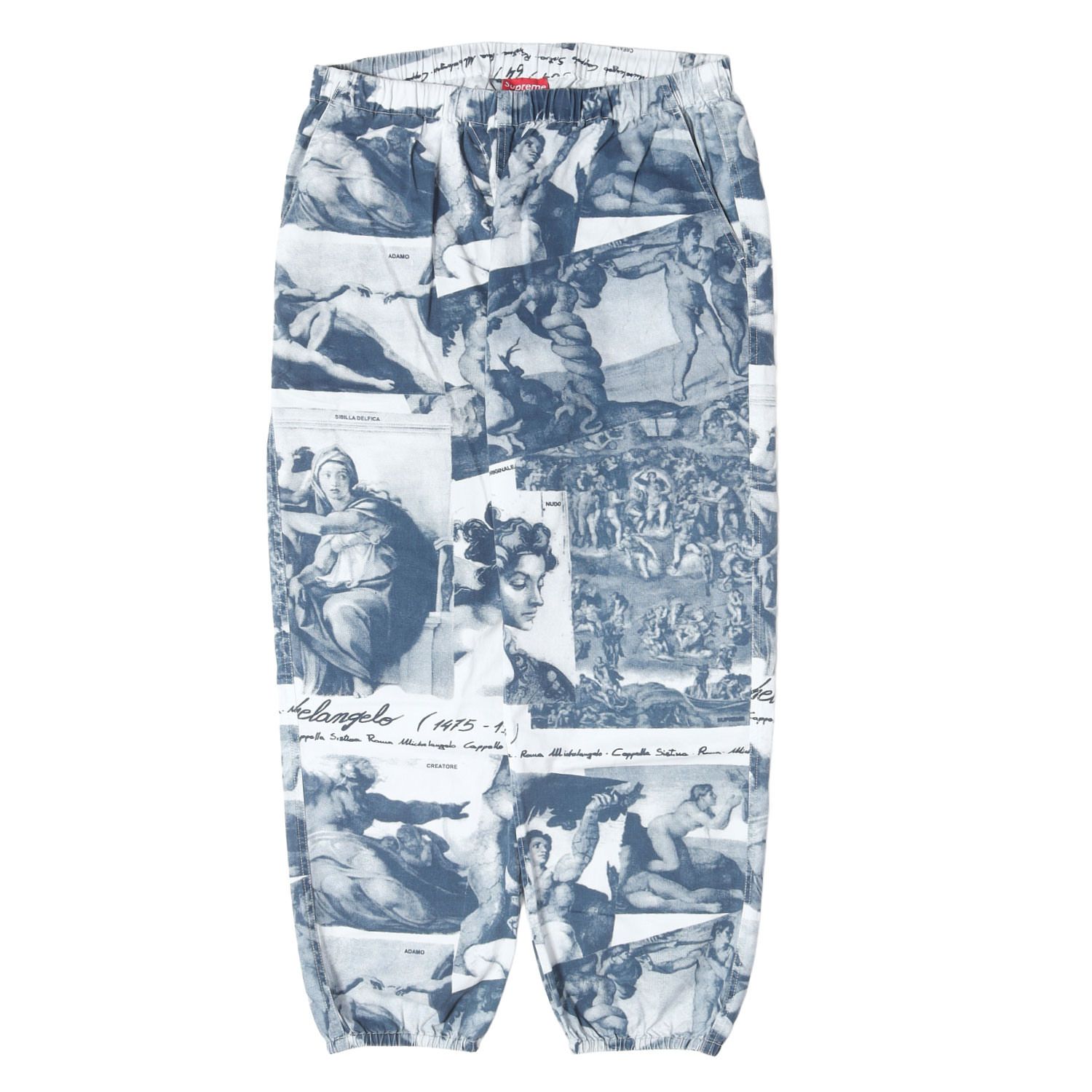Supreme シュプリーム パンツ ネイビー 紺 サイズ:XL | ミケランジェロ 絵画 総柄 イージーパンツ Michelangelo Pant | ボトムス ズボン【メンズ】【中古】