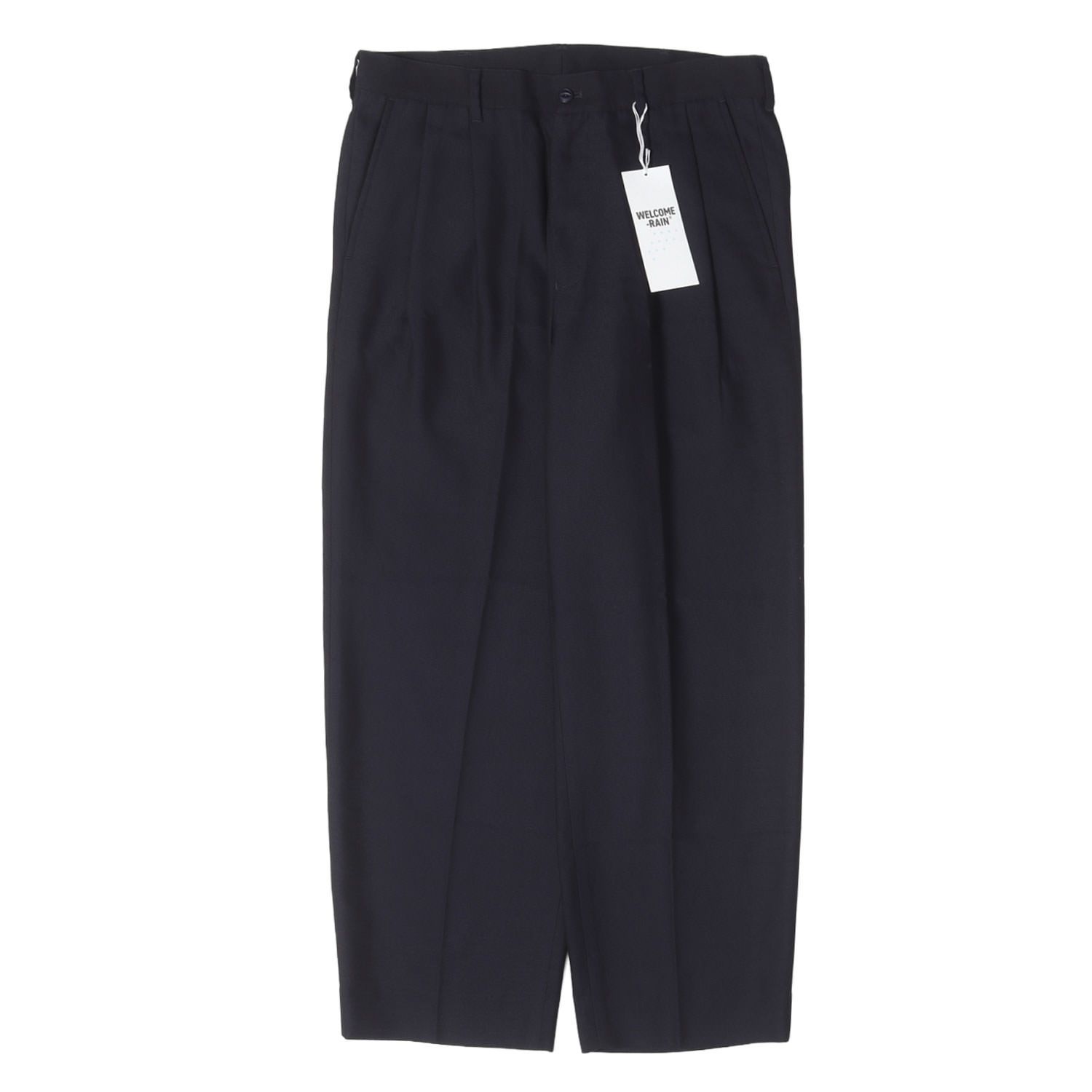 【新品】WELCOME-RAIN ウェルカムレイン パンツ ネイビー 紺 サイズ:3 | 強撚ツイル 2タック トラウザーパンツ TWILL SERGE 2 TUCK TROUSER | ズボン ボトムス【メンズ】