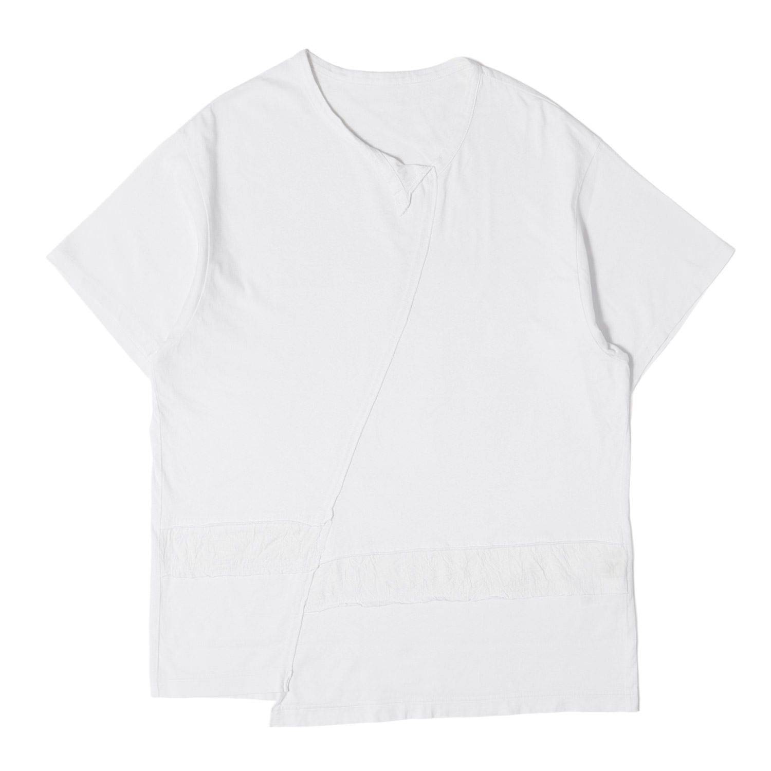 Ground Y グラウンド ワイ Tシャツ ホワイト 白 サイズ:3 天竺コンビネーション Tシャツ 日本製 トップス カットソー 半袖【メンズ】【中古】