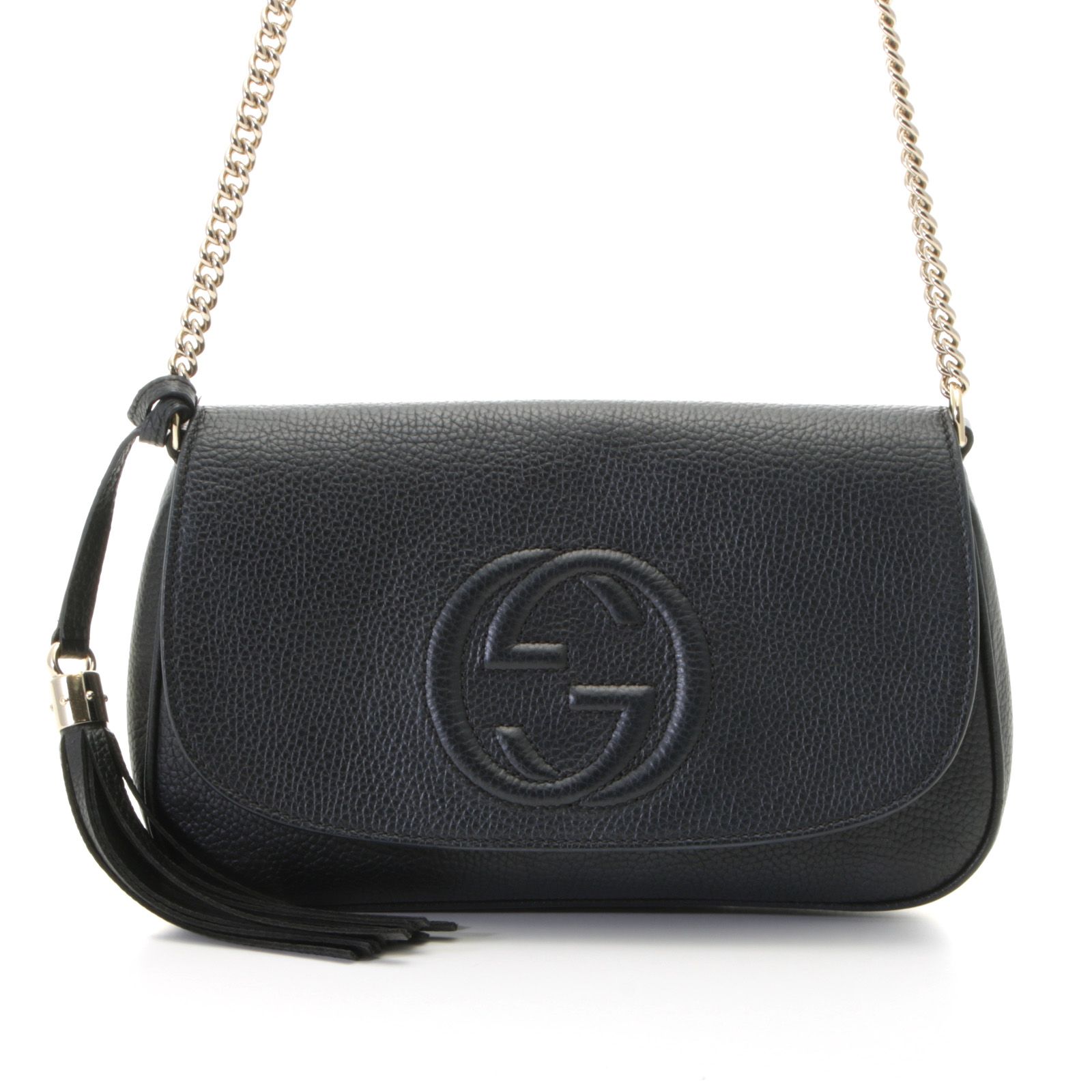 GUCCI グッチ ソーホー チェーンショルダー 536224 ショルダーバッグ レザー ブラック レディース【中古】434