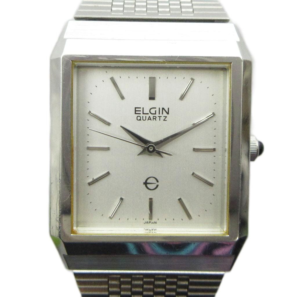 エルジン ELGIN 16-146 腕時計 ヴィンテージ アンティーク ウォッチ クォーツ スクエア 純正ブレス シルバー色 ■GY18 /MQ 6,497円