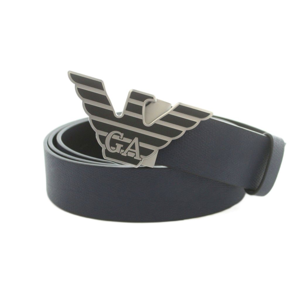 エンポリオアルマーニ EMPORIO ARMANI ベルト レザー ロゴバックル ONE SIZE 紺 ネイビー Y4S069 /MI ■GY18