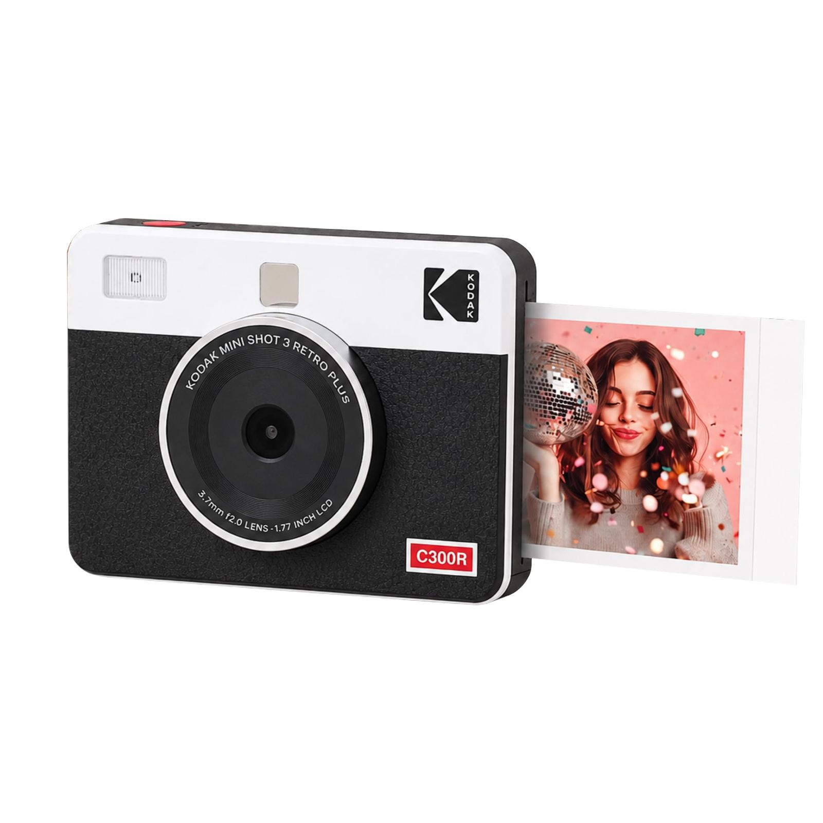KODAK Mini Shot 3 Retro インスタントカメラ (7.6×7.6cm) 4PASS 8枚入り ホワイト | Bluetooth対応、iPhone・Android対応、1300万画素、プリント前プレビュー機能、ラミネート加工 fc2cdbb4