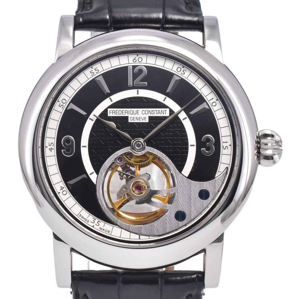 フレデリック・コンスタント FREDERIQUE CONSTANT FC930X4H6 裏スケ ブラック/シルバー クォーツ メンズ 箱付き 腕時計 A#148878