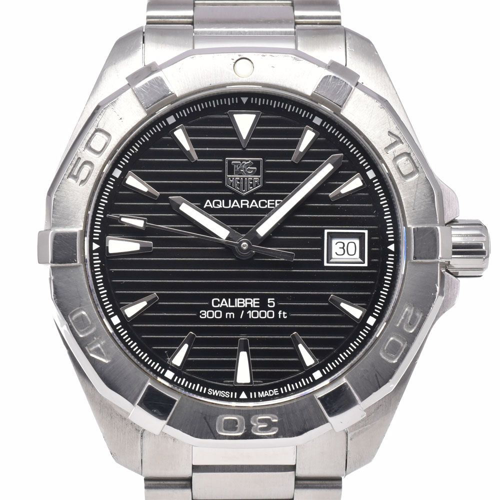 タグホイヤー TAG HEUER WAY2110 アクアレーサー300m デイト キャリバー5 ブラック 自動巻き メンズ 腕時計 A#149369