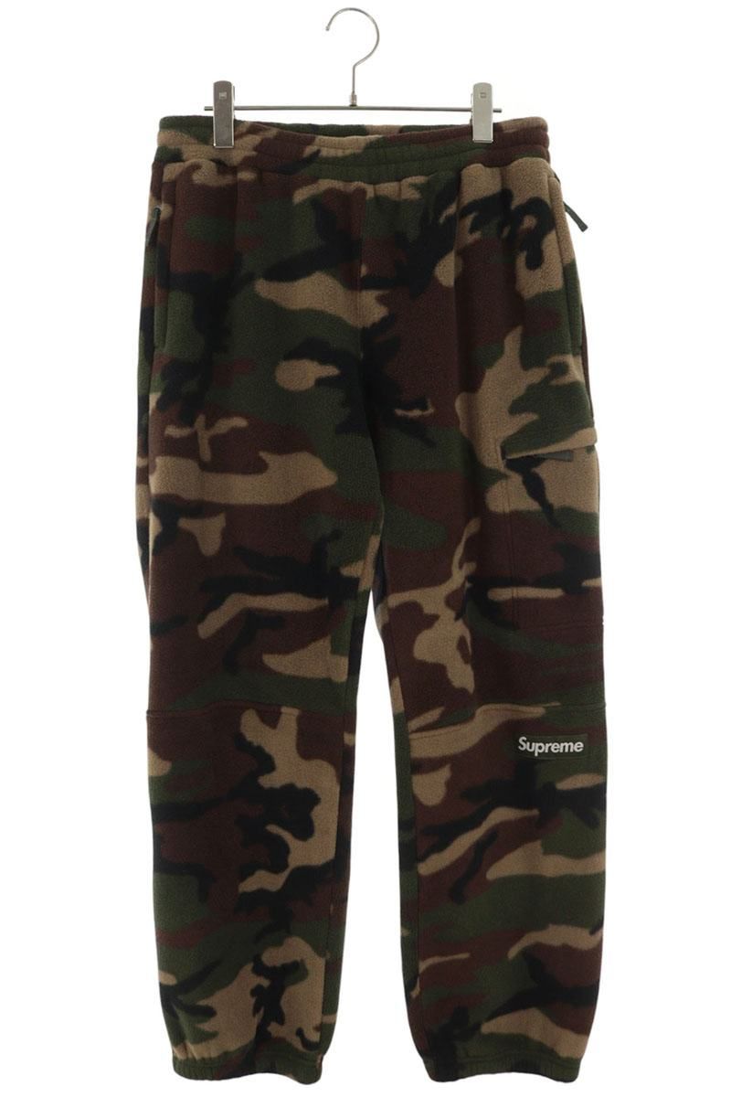 シュプリーム 22AW Polartec Pant スモールボックスロゴ迷彩柄フリース