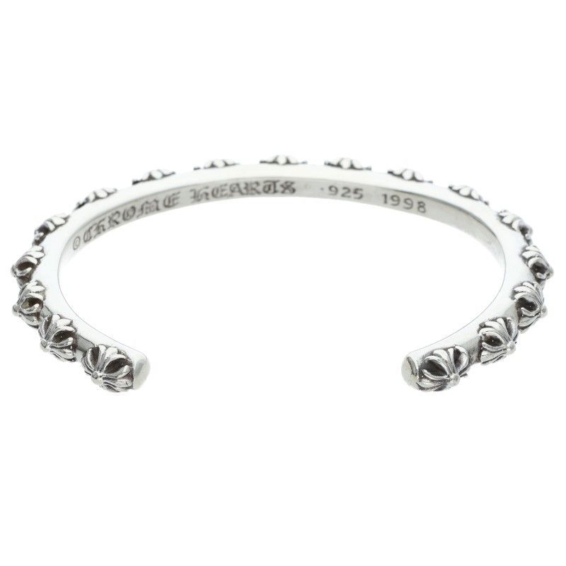 クロムハーツ BANGLE CROSS/クロスバンド シルバーブレスレット メンズ