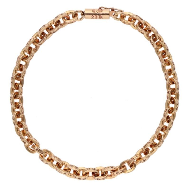 クロムハーツ 22K PAPER CHAIN/22Kペーパーチェーン ゴールドブレスレット メンズ 7inch 833,105円