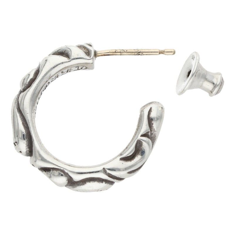 クロムハーツ HOOP SCROOL 1/スクロールフープ シルバーピアス メンズ
