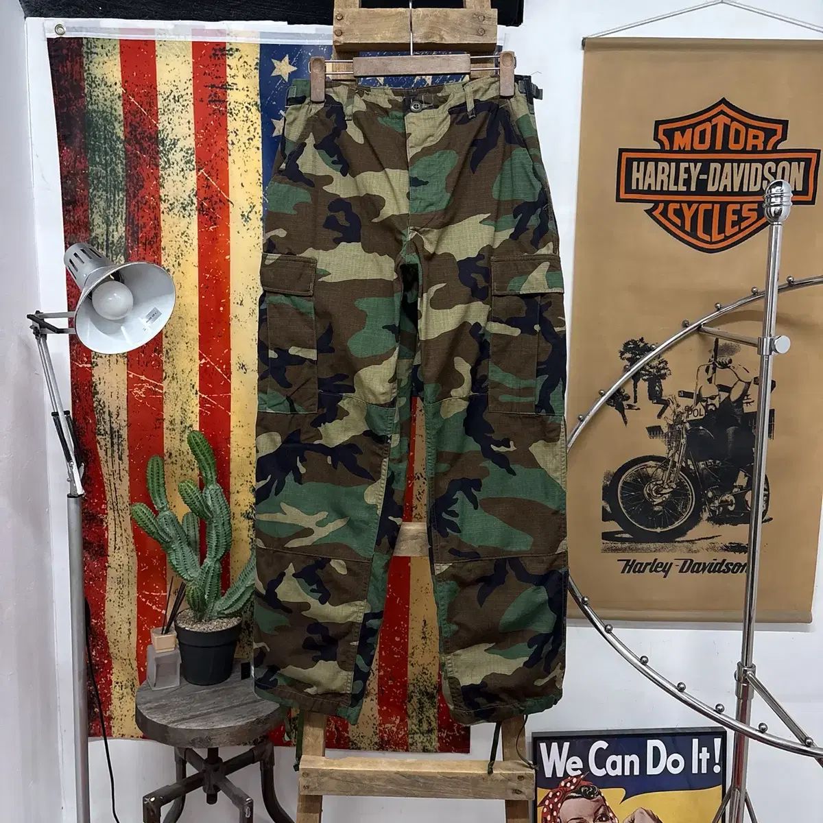 S/S 00s オリジナル U S ARMY ウッドランド コンバット カーゴパンツ N2165