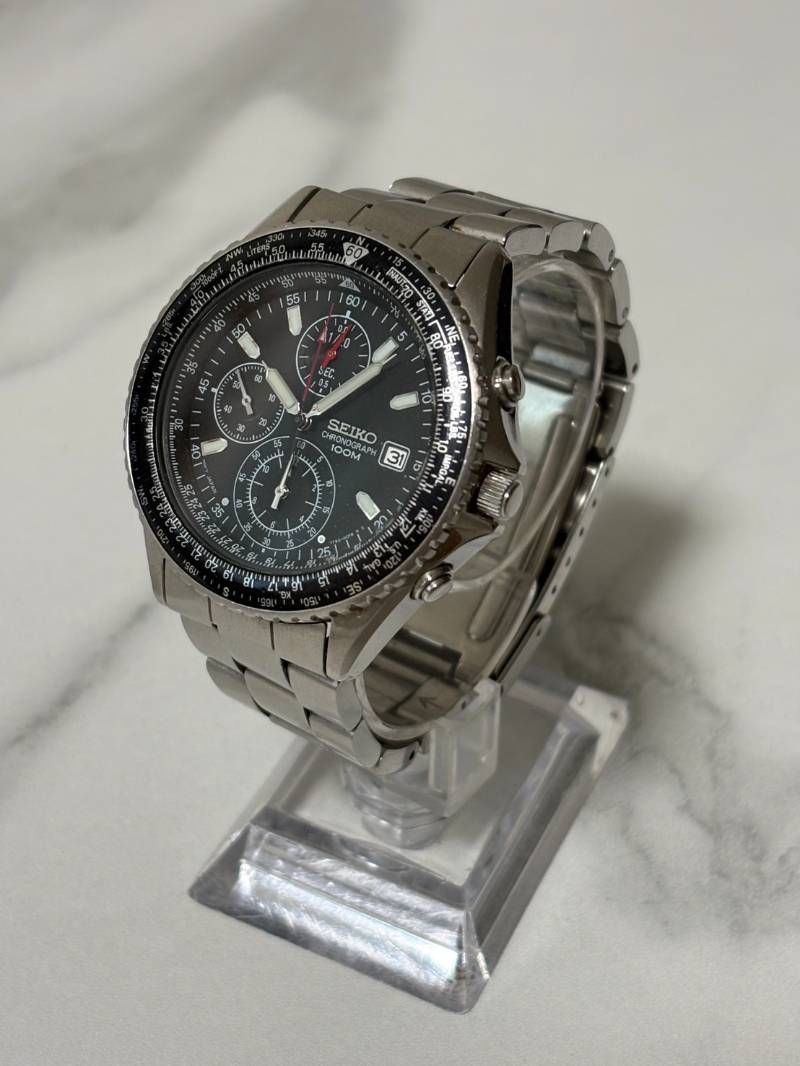 SEIKO セイコー クロノグラフ 7T92-0CF0 シルバー ブラック文字盤 腕時計 時計 現状品 5,920円