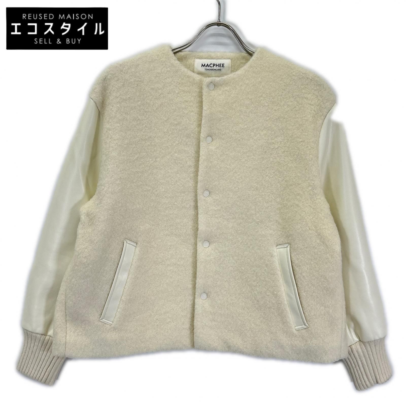 MACPHEE　マカフィー　25年製 ホワイト ウール シープパイル ボタン ブルゾン　36 14,964円