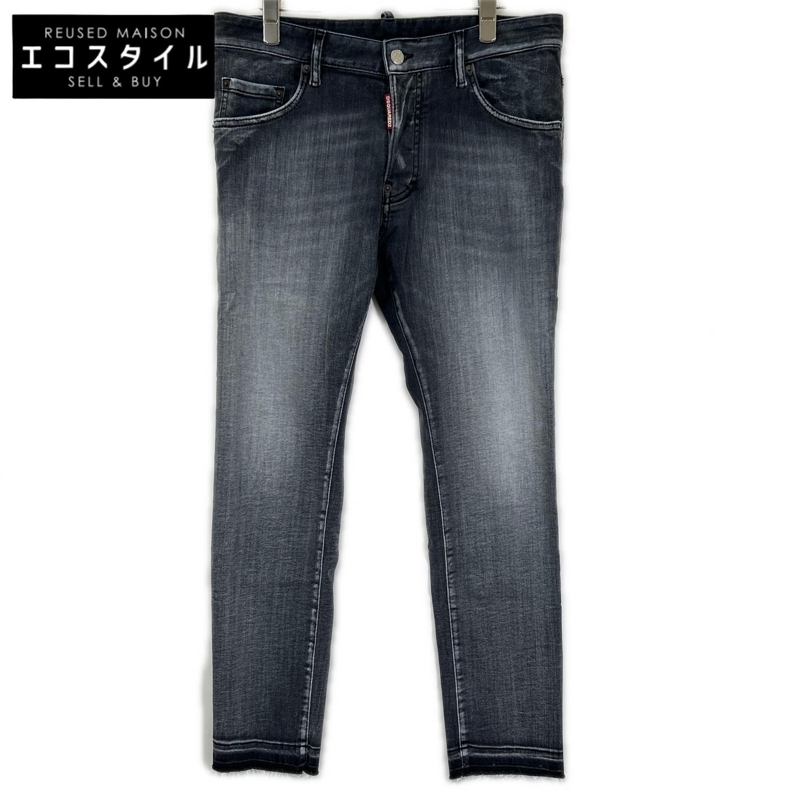 DSQUARED2 ディースクエアード S74LB1389 ブラック コットン SKATER JEAN/スケータージーン デニムパンツ 48